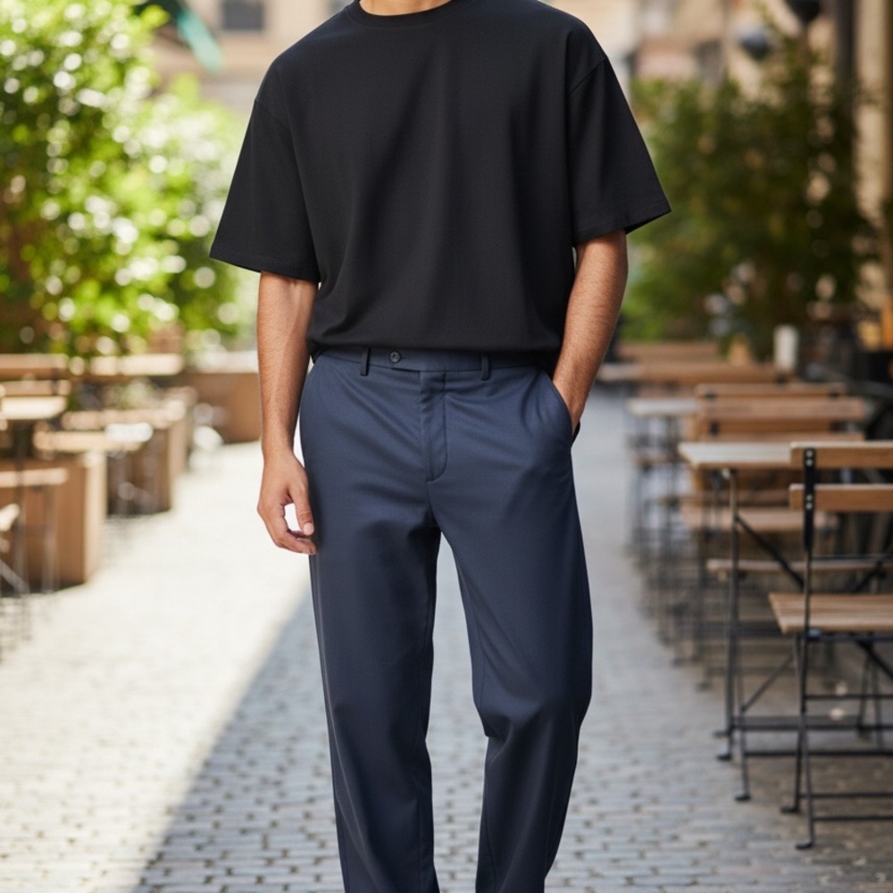 Suitsupply Sienna Navy Wool Dress Pants Men’s 34 Slim Tailored Flat Front
